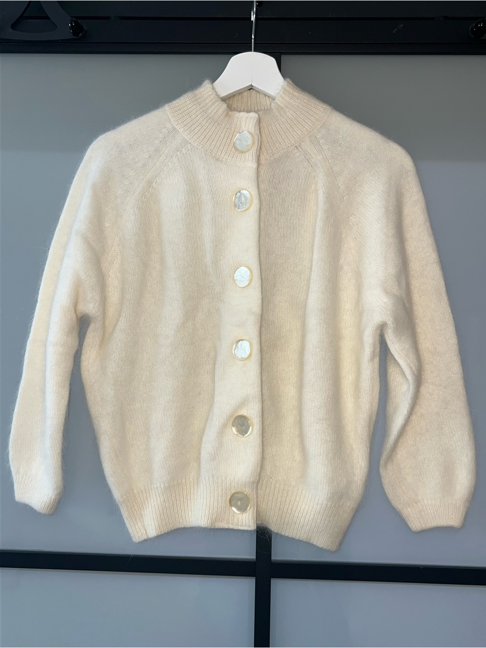 Vintage Darné French Angora Lambswool Cardigan Size 40 Made USA